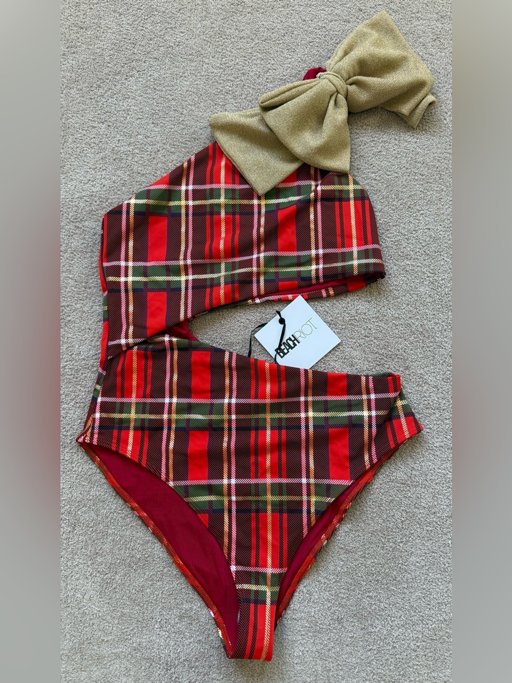 Beach Riot x REVOLVE - Celine One Piece SWIMSUIT - HOLIDAY PLAID
